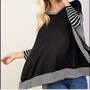 Rae mode leopard and black pullover poncho